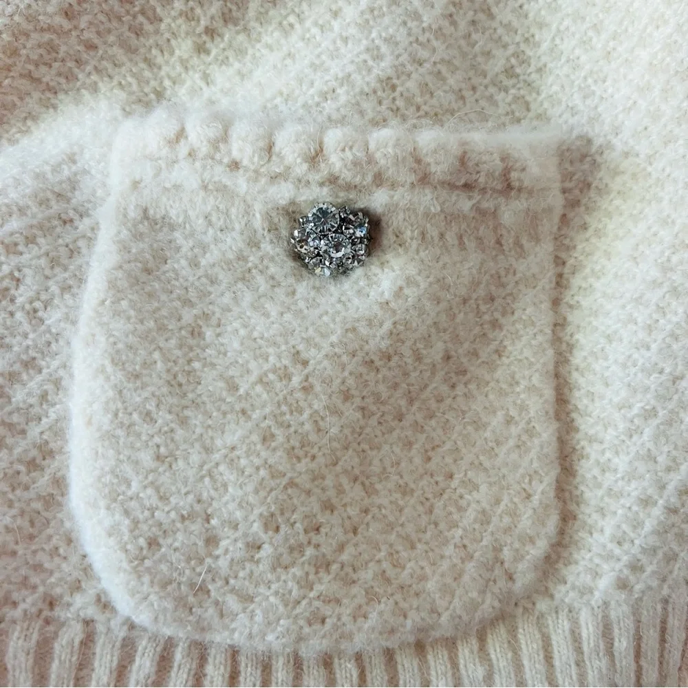 New J.Crew Odette sweater lady jacket with jewel buttons Size Large​​​